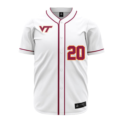 Virginia Tech - NCAA Baseball : Nic Abraham - White Jersey-0