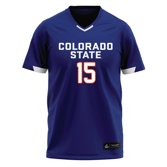 Colorado State - NCAA Softball : Delaney Saugstad - Blue Baseball Jersey