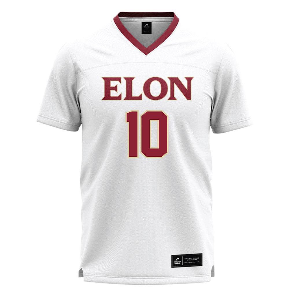 Elon - NCAA Women's Lacrosse : Emma Flynn - White Lacrosse Jersey -0