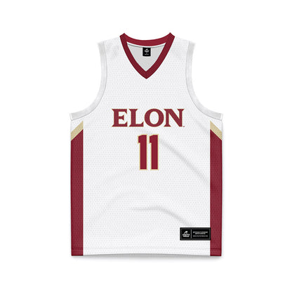 Elon - NCAA Men's Basketball : Randall Pettus - White Basketball Jersey-0