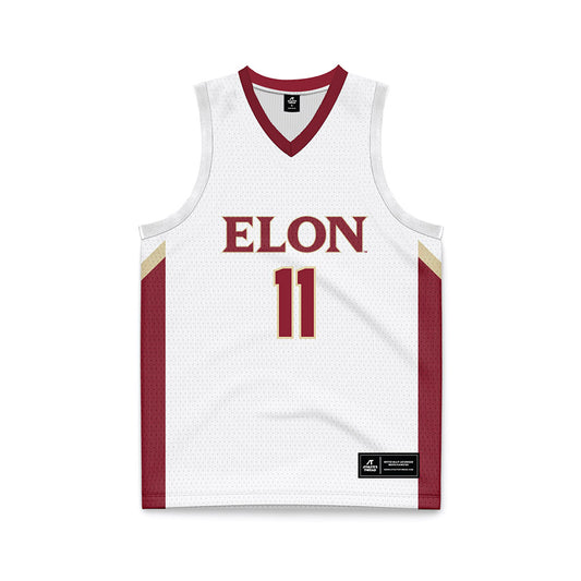 Elon - NCAA Men's Basketball : Randall Pettus - White Basketball Jersey-0
