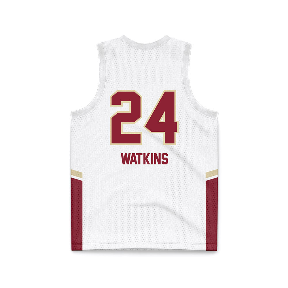 Elon - NCAA Women's Basketball : Tamia Watkins - White Basketball Jersey-1