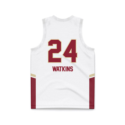 Elon - NCAA Women's Basketball : Tamia Watkins - White Basketball Jersey-1