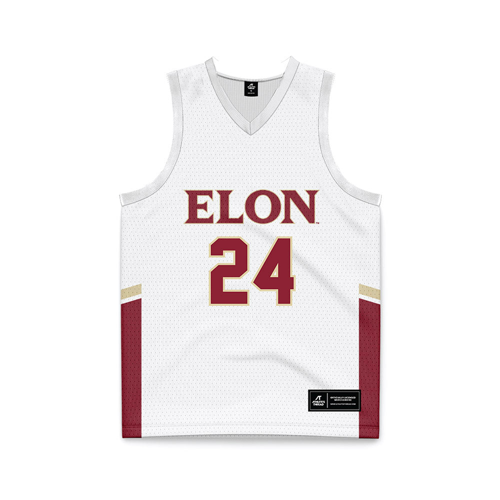 Elon - NCAA Women's Basketball : Tamia Watkins - White Basketball Jersey-0