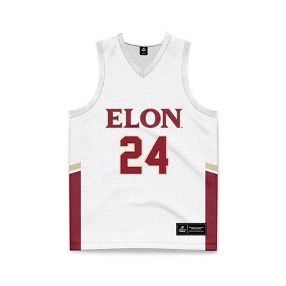 Elon - NCAA Women's Basketball : Tamia Watkins - White Basketball Jersey-0