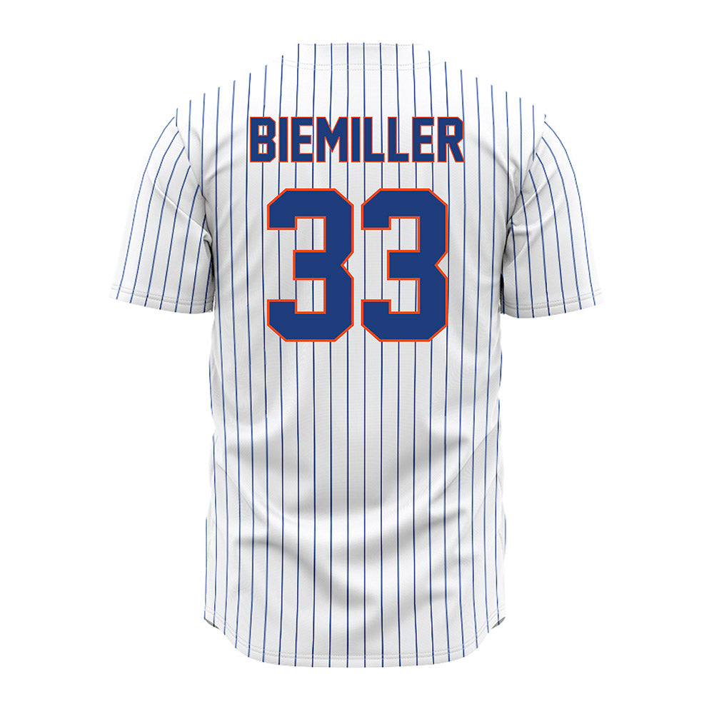 Florida - NCAA Baseball : McCall Biemiller - White Pinstripe Jersey-1