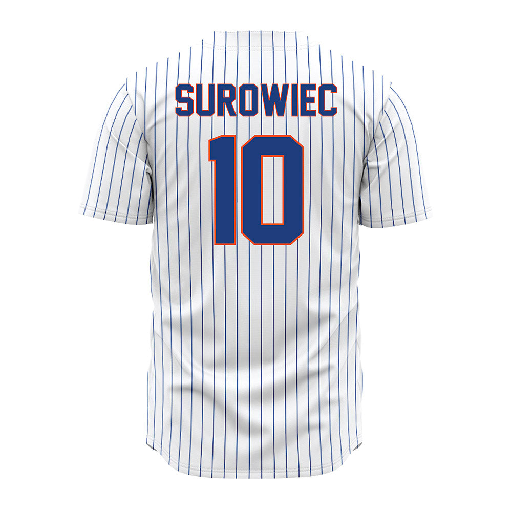 Florida - NCAA Baseball : Ethan Surowiec - White Pinstripe Jersey-1