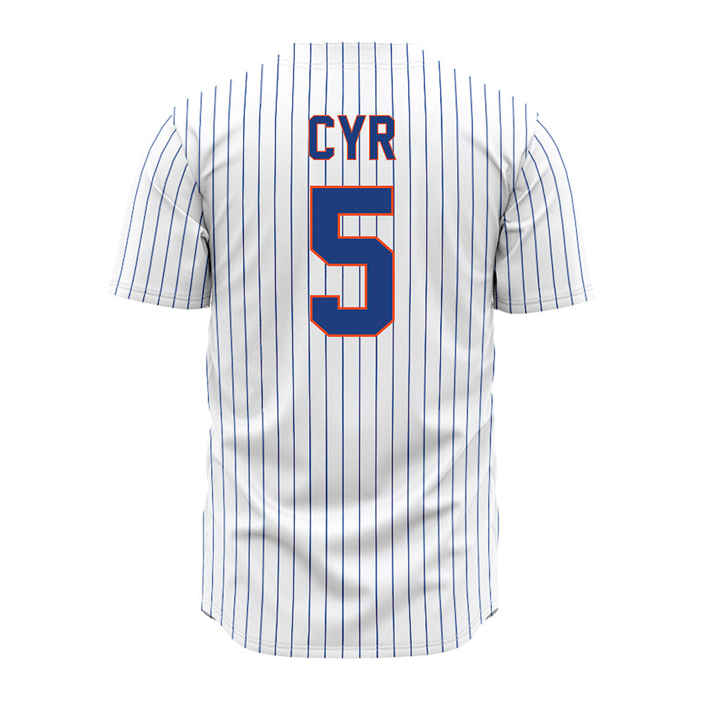 Florida - NCAA Baseball : Blake Cyr - White Pinstripe Jersey-1
