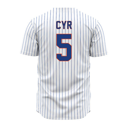 Florida - NCAA Baseball : Blake Cyr - White Pinstripe Jersey-1