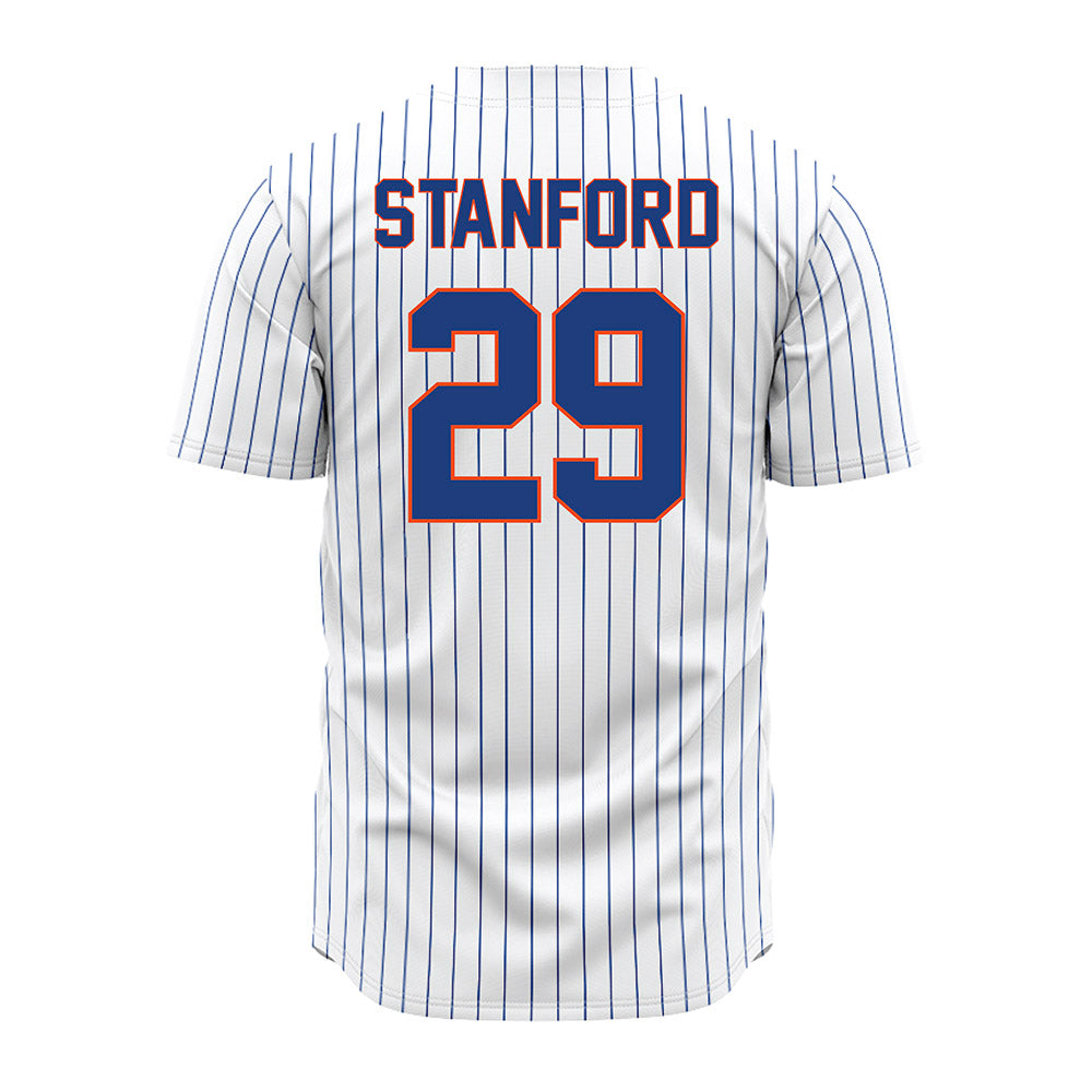 Florida - NCAA Baseball : Cole Stanford - White Pinstripe Jersey-1