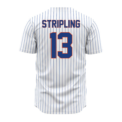 Florida - NCAA Baseball : Landon Stripling - White Pinstripe Jersey-1