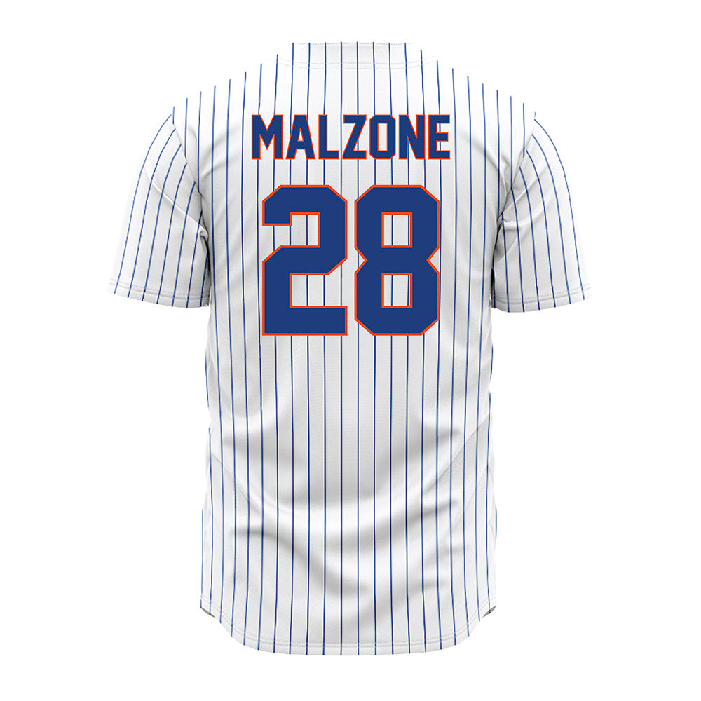 Florida - NCAA Baseball : AJ Malzone - White Pinstripe Jersey-1