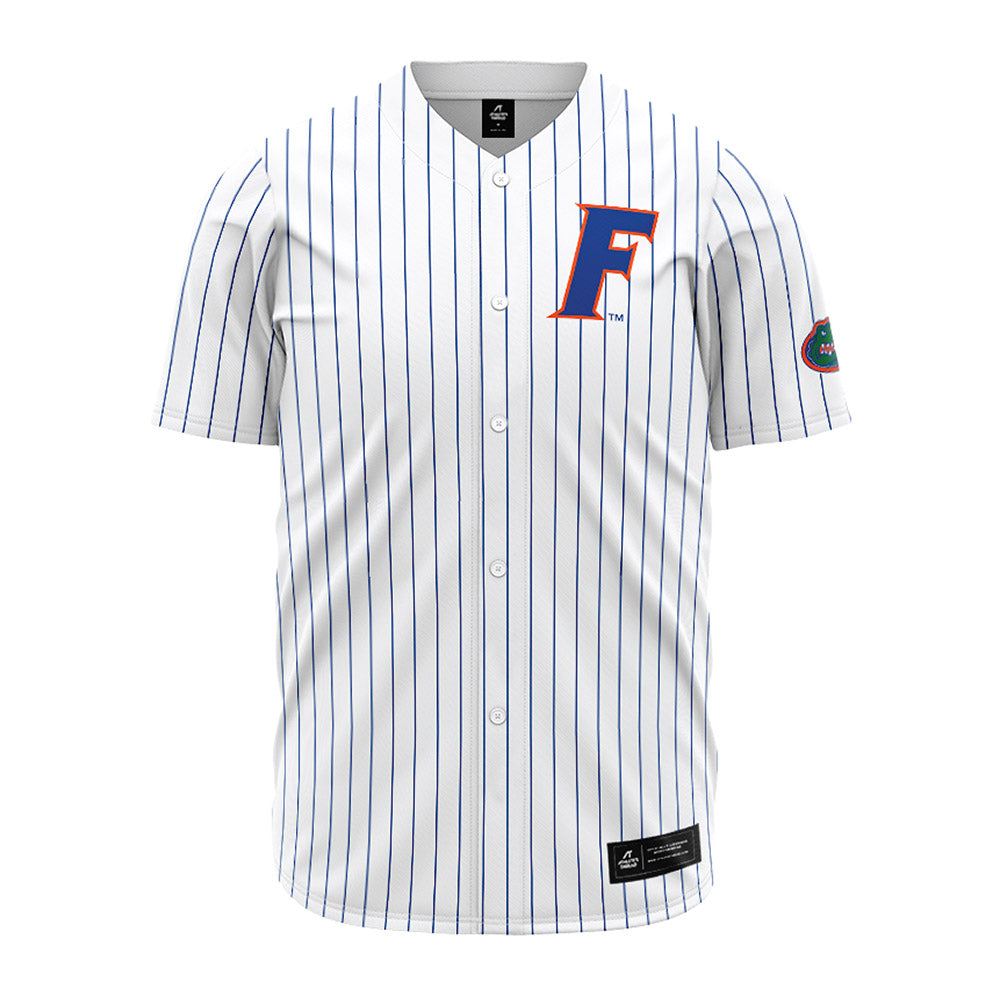 Florida - NCAA Baseball : Landon Stripling - White Pinstripe Jersey-0
