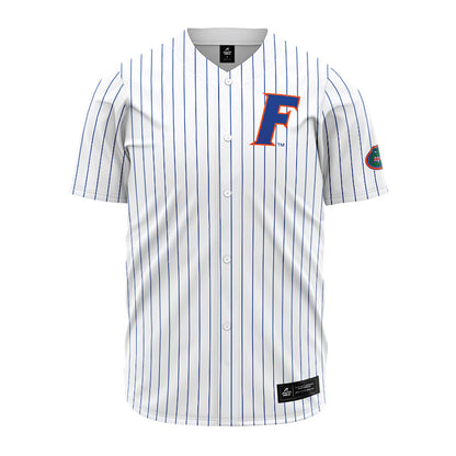 Florida - NCAA Baseball : Blake Cyr - White Pinstripe Jersey-0