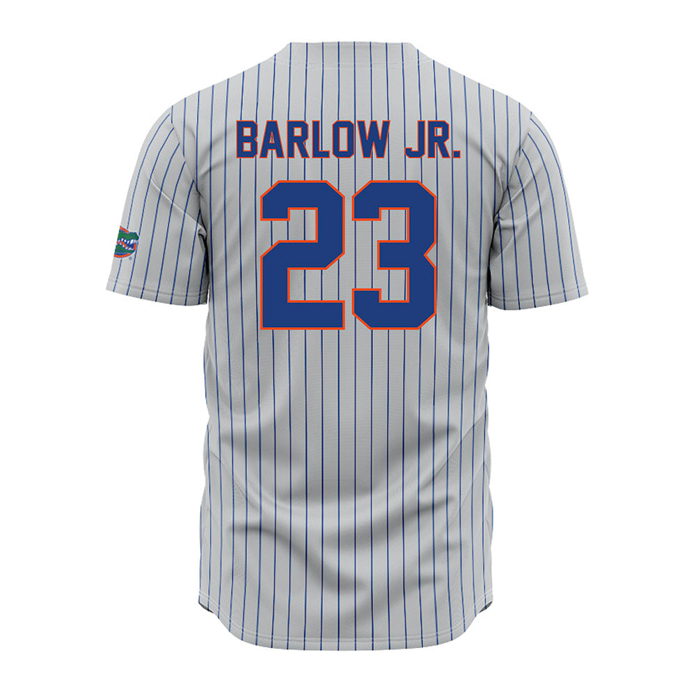 Florida - NCAA Baseball : William Barlow Jr. - Grey Pinstripe Jersey-1