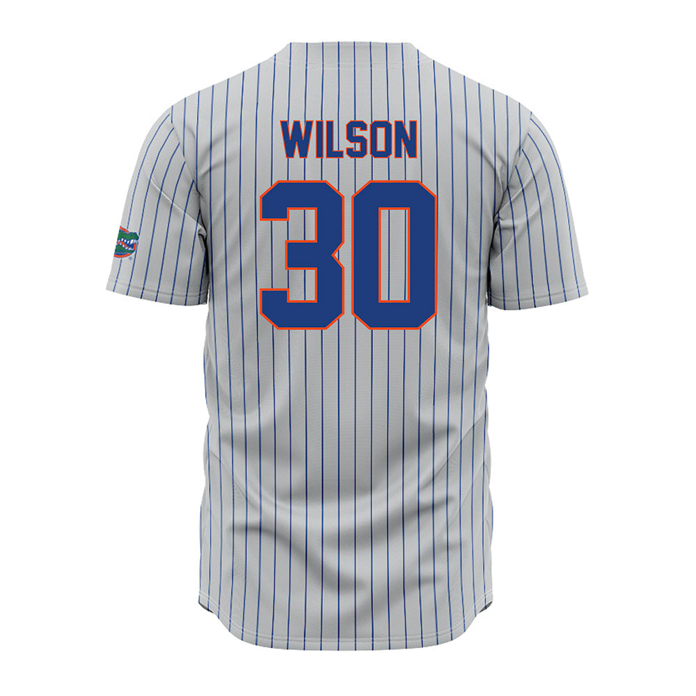 Florida - NCAA Baseball : Ashton Wilson - Grey Pinstripe Jersey