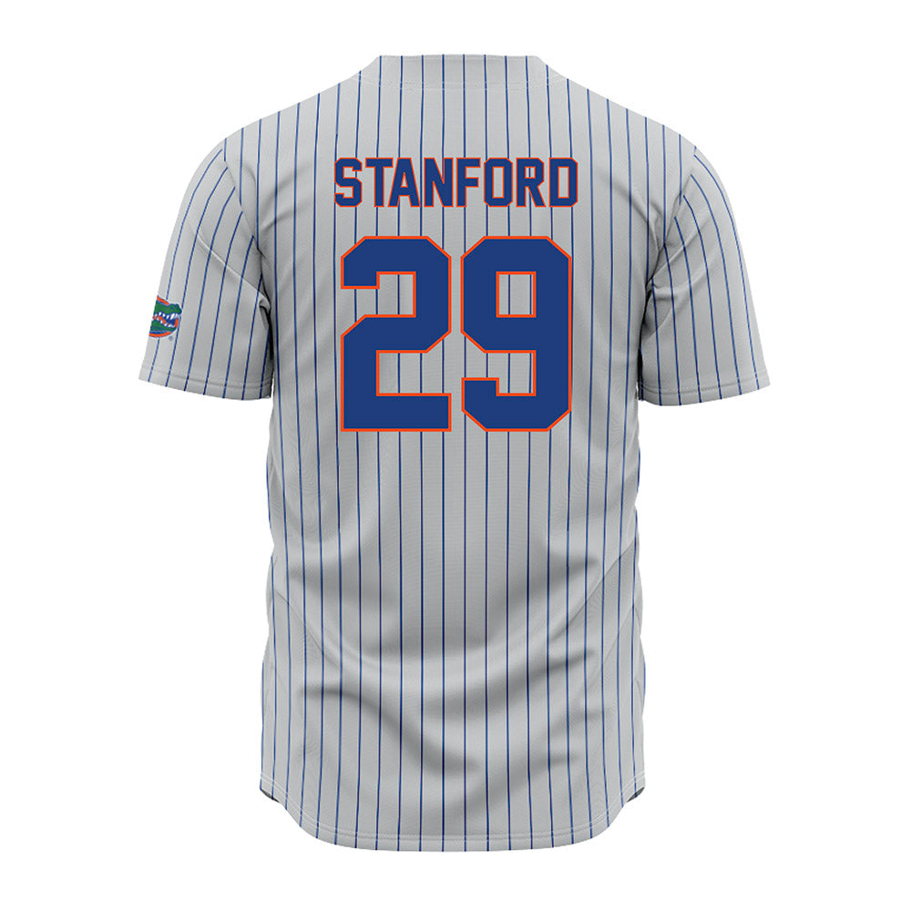 Florida - NCAA Baseball : Cole Stanford - Grey Pinstripe Jersey-1