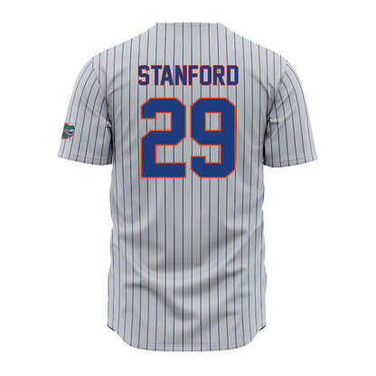 Florida - NCAA Baseball : Cole Stanford - Grey Pinstripe Jersey-1