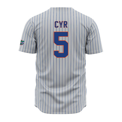 Florida - NCAA Baseball : Blake Cyr - Grey Pinstripe Jersey-1