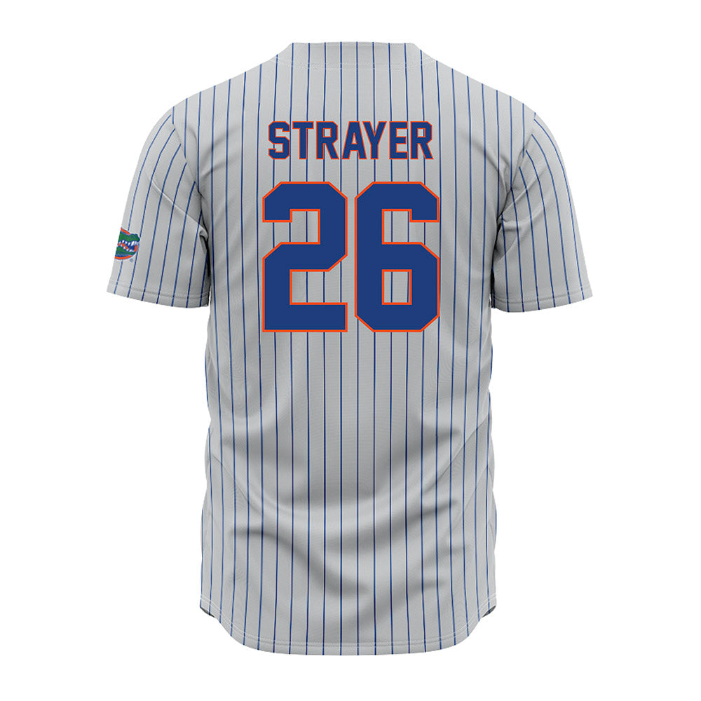 Florida - NCAA Baseball : Cash Strayer - Grey Pinstripe Jersey-1