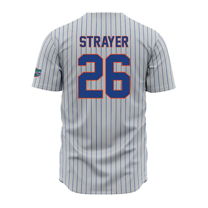 Florida - NCAA Baseball : Cash Strayer - Grey Pinstripe Jersey-1