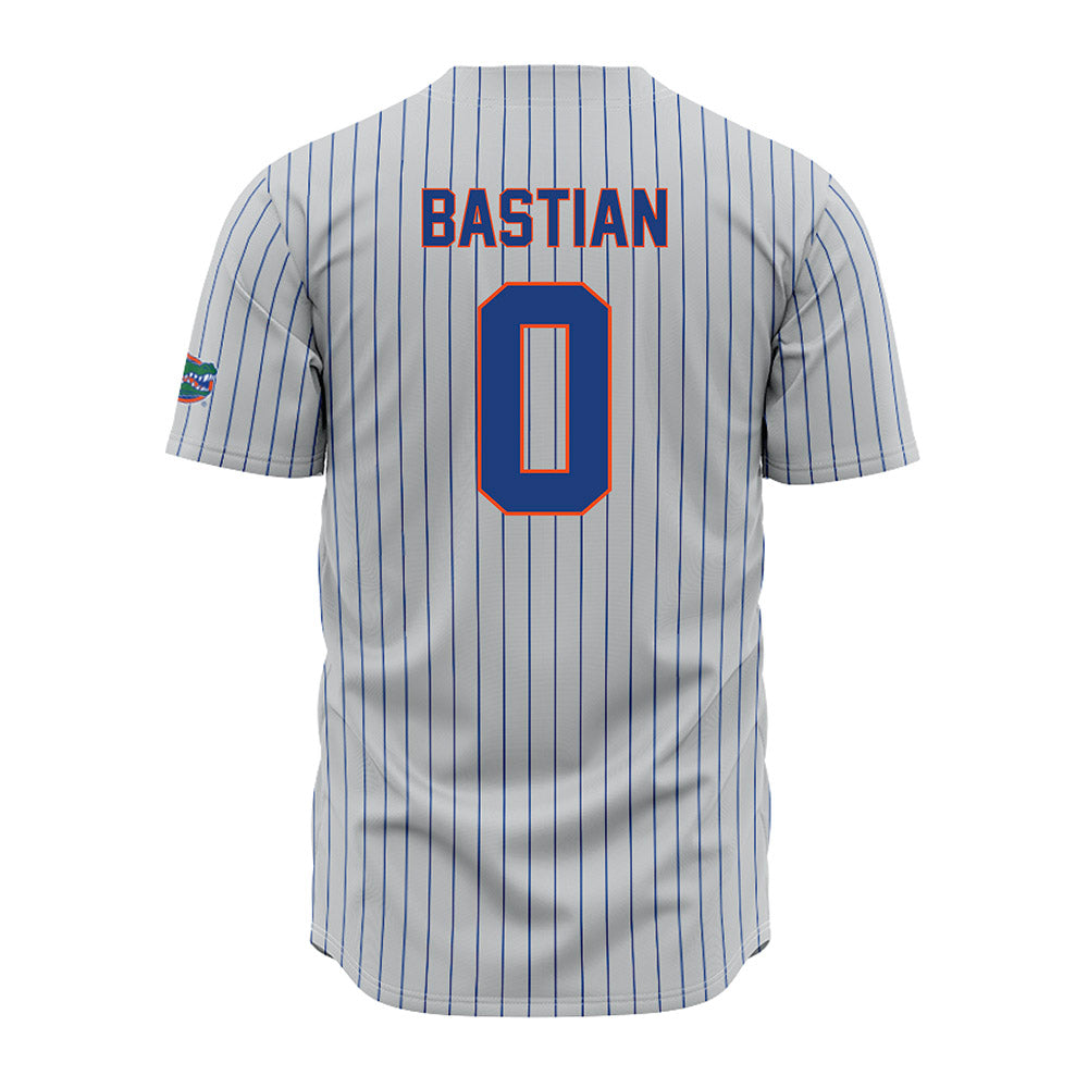 Florida - NCAA Baseball : Jaden Bastian - Grey Pinstripe Jersey-1