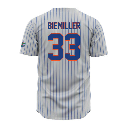 Florida - NCAA Baseball : McCall Biemiller - Grey Pinstripe Jersey-1