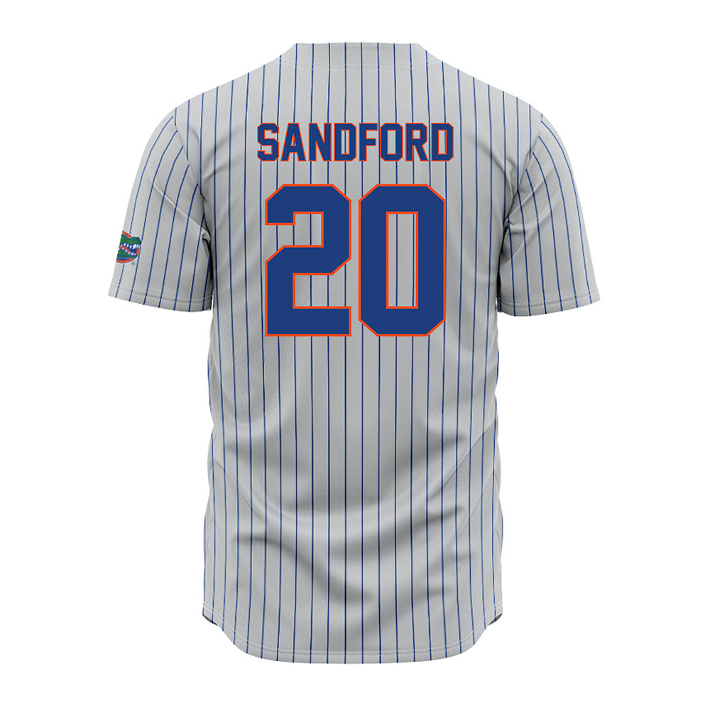 Florida - NCAA Baseball : Schuyler Sandford - Grey Pinstripe Jersey-1