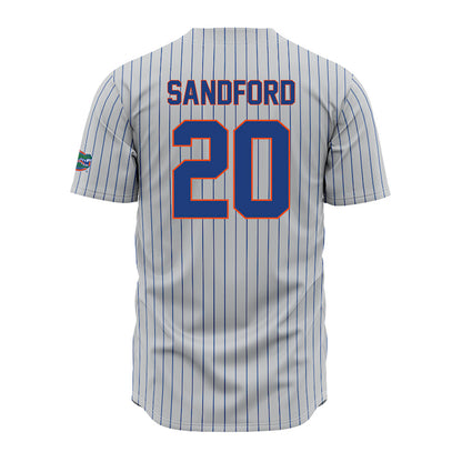 Florida - NCAA Baseball : Schuyler Sandford - Grey Pinstripe Jersey-1