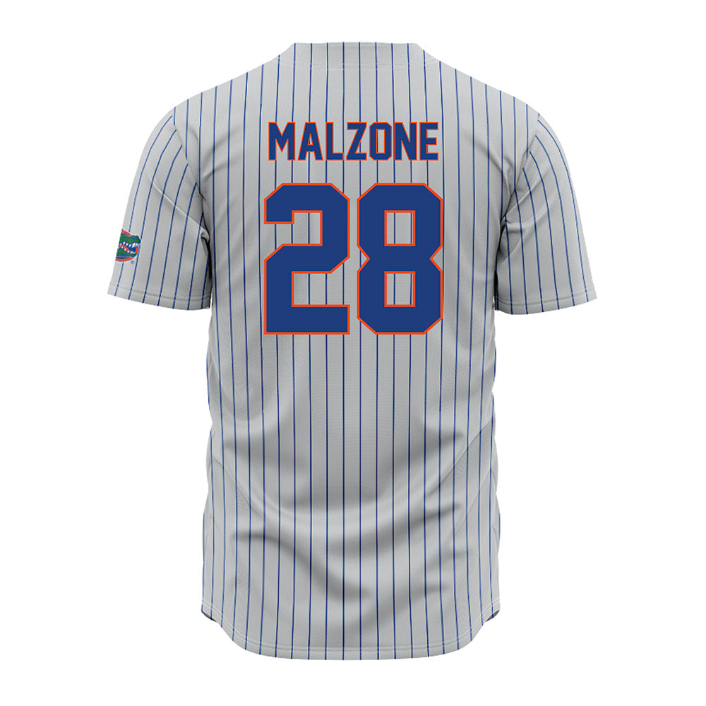 Florida - NCAA Baseball : AJ Malzone - Grey Pinstripe Jersey-1