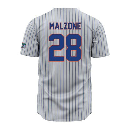 Florida - NCAA Baseball : AJ Malzone - Grey Pinstripe Jersey-1