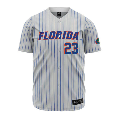 Florida - NCAA Baseball : William Barlow Jr. - Grey Pinstripe Jersey-0