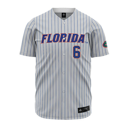 Florida - NCAA Baseball : Nic Partridge - Grey Pinstripe Jersey-0