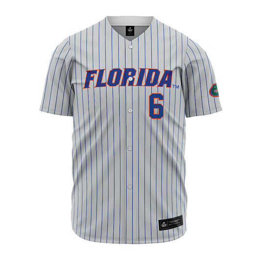 Florida - NCAA Baseball : Nic Partridge - Grey Pinstripe Jersey-0