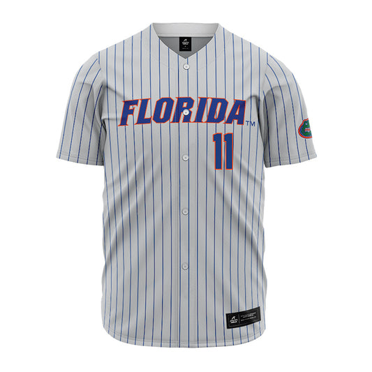 Florida - NCAA Baseball : Brendan Lawson - Grey Pinstripe Jersey-0