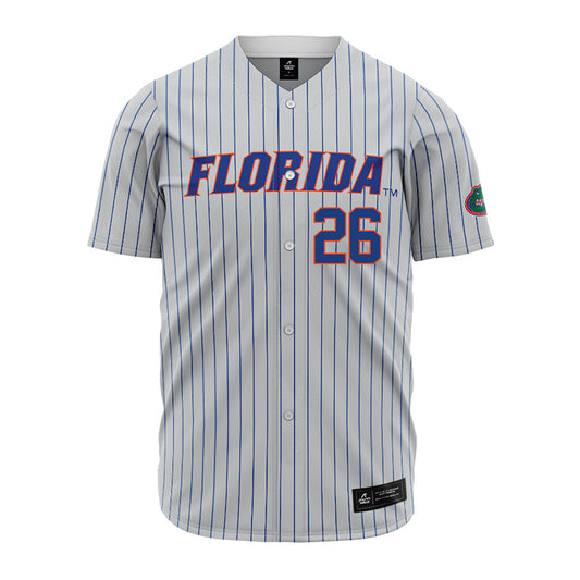 Florida - NCAA Baseball : Cash Strayer - Grey Pinstripe Jersey-0
