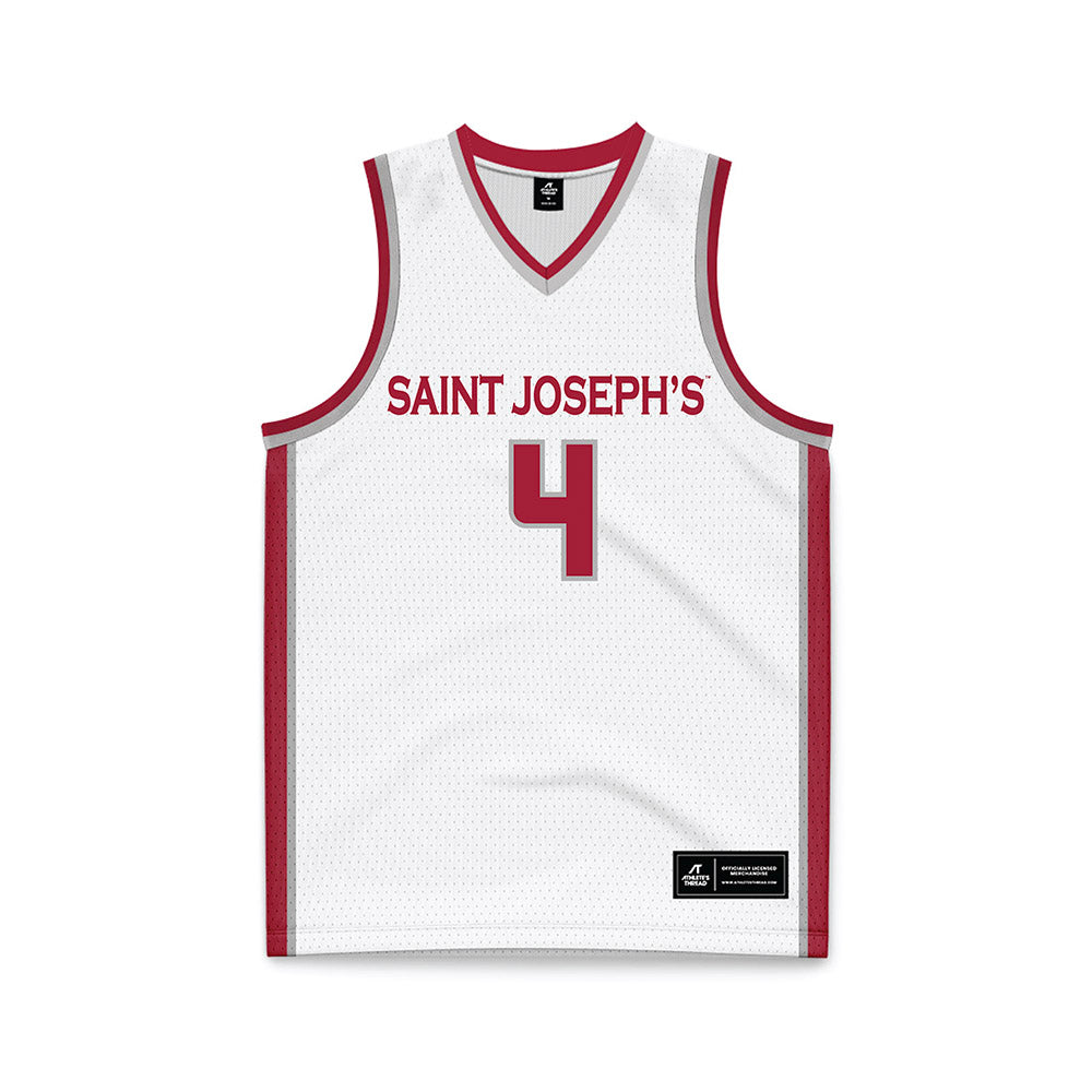 St. Joe's - NCAA Women's Basketball : Addison Platt - White Basketball Jersey-0