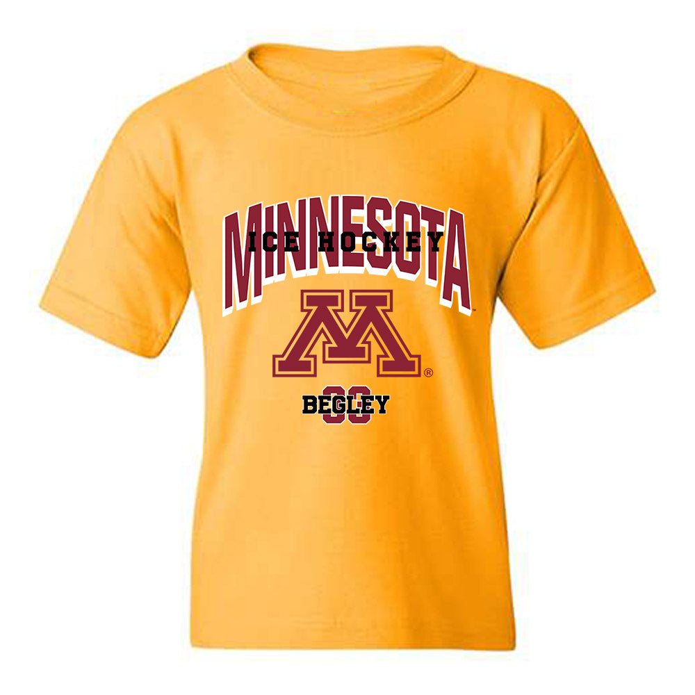 Minnesota - NCAA Men's Ice Hockey : Axel Begley - Sports Shersey Youth T-Shirt-0