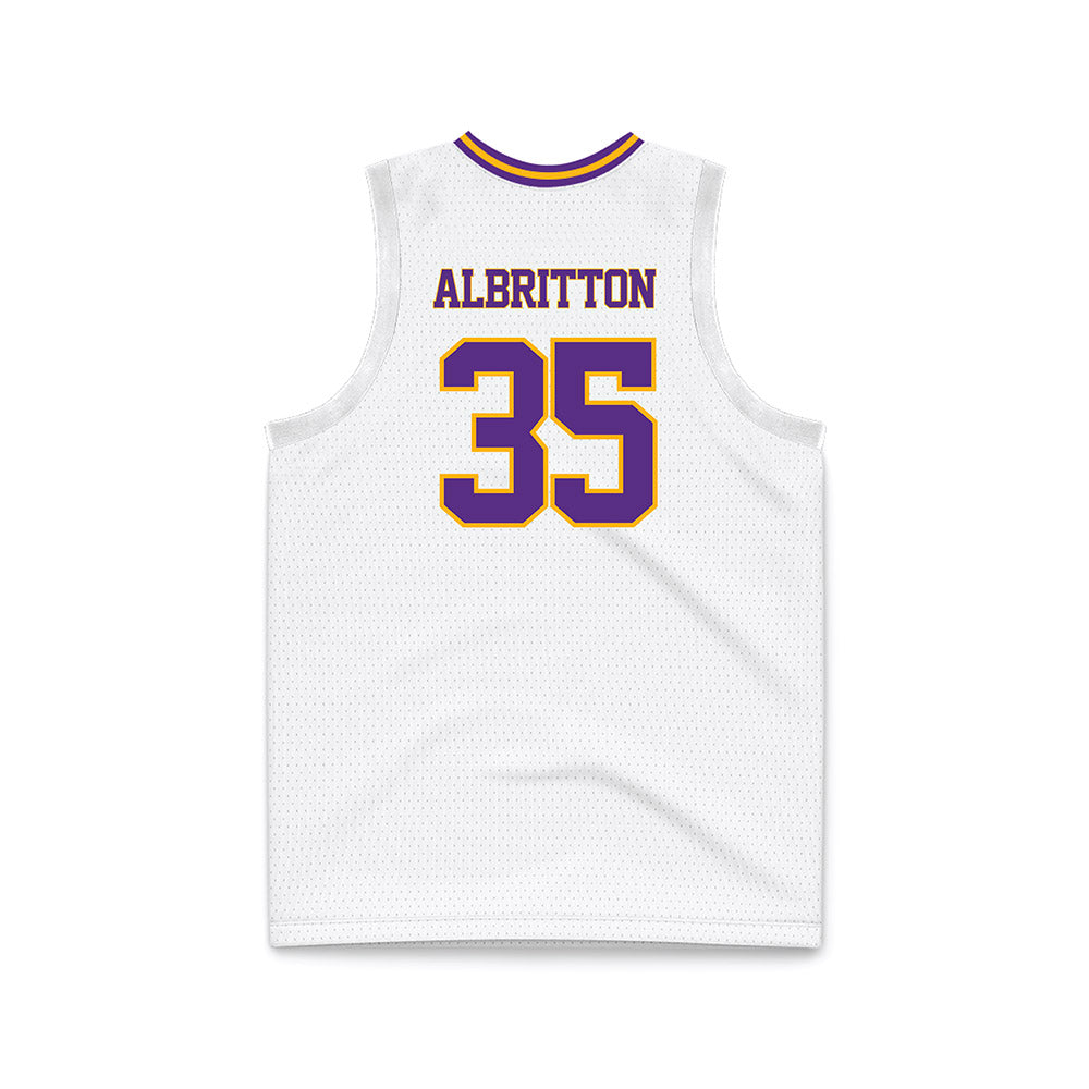 North Alabama - NCAA Men's Basketball : Jamal Albritton - White Basketball Jersey-1