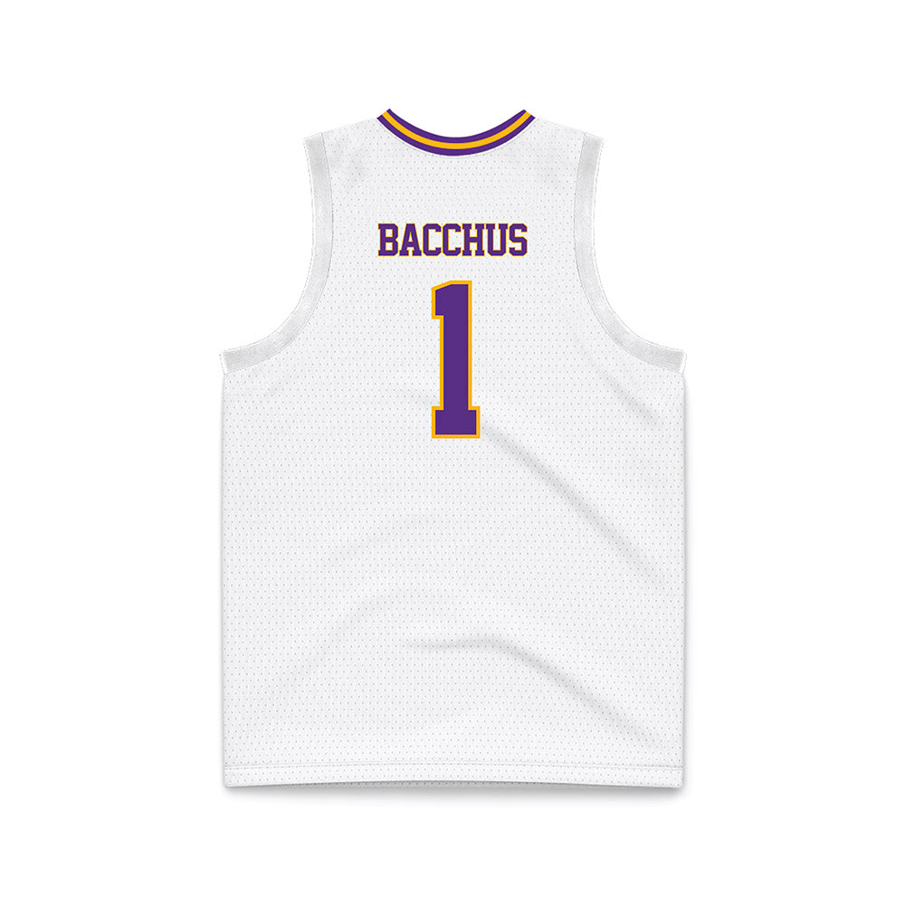 North Alabama - NCAA Men's Basketball : Donte Bacchus - White Basketball Jersey-1