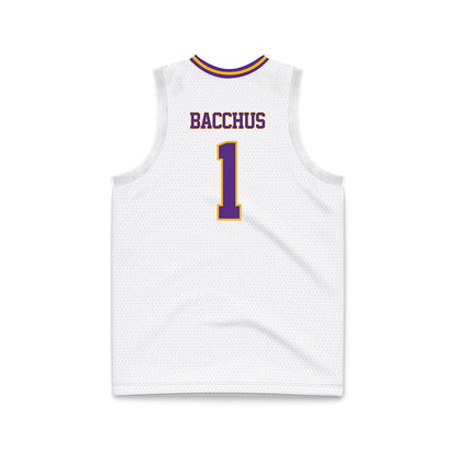 North Alabama - NCAA Men's Basketball : Donte Bacchus - White Basketball Jersey-1