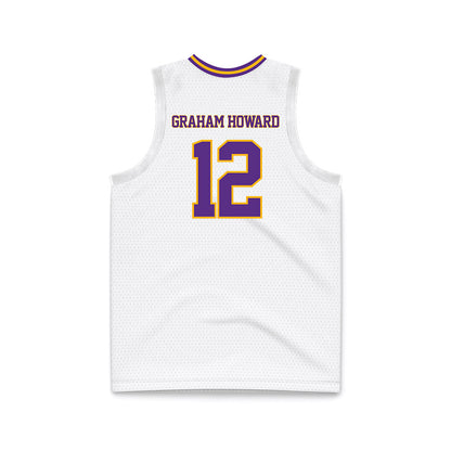 North Alabama - NCAA Men's Basketball : Cortez Graham Howard - White Basketball Jersey-1