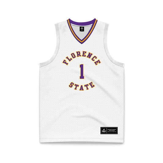 North Alabama - NCAA Men's Basketball : Donte Bacchus - White Basketball Jersey-0