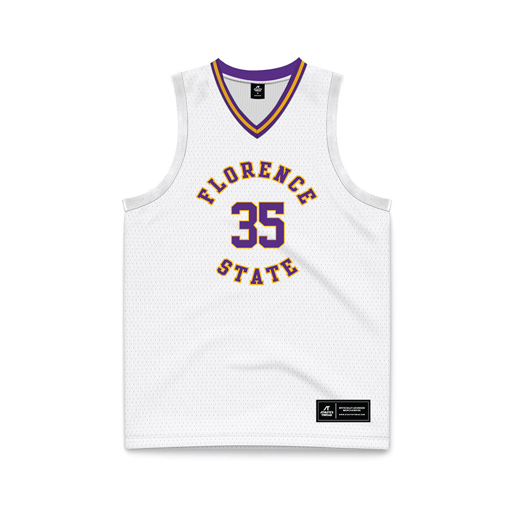 North Alabama - NCAA Men's Basketball : Jamal Albritton - White Basketball Jersey-0