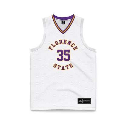 North Alabama - NCAA Men's Basketball : Jamal Albritton - White Basketball Jersey-0
