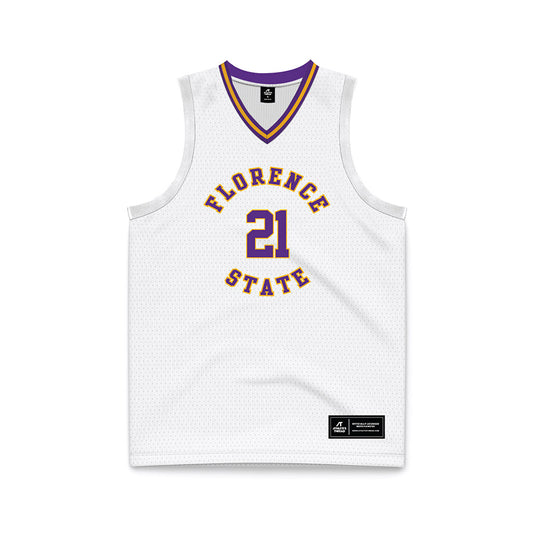 North Alabama - NCAA Men's Basketball : Israel Jenrette - White Basketball Jersey-0