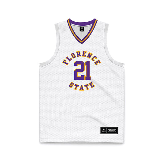 North Alabama - NCAA Men's Basketball : Israel Jenrette - White Basketball Jersey-0