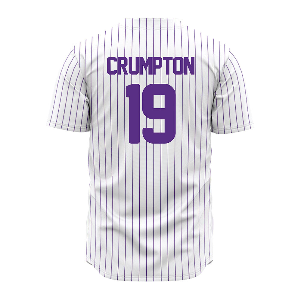 North Alabama - NCAA Baseball : Kelly Crumpton - White Pin Stripe Jersey-1