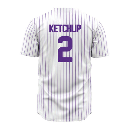North Alabama - NCAA Baseball : Chandler Ketchup - White Pin Stripe Jersey-1