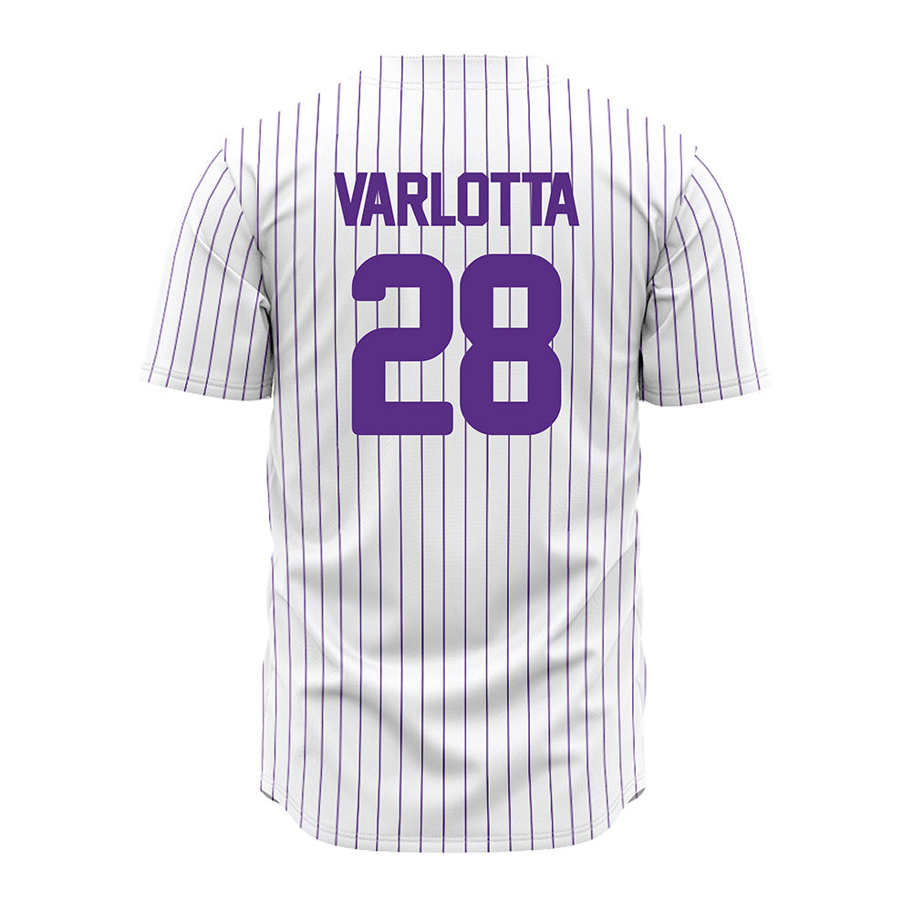 North Alabama - NCAA Baseball : Nicolas Varlotta - White Pin Stripe Jersey-1